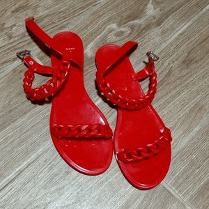 Givenchy Red Gloss chain sandals Size 10